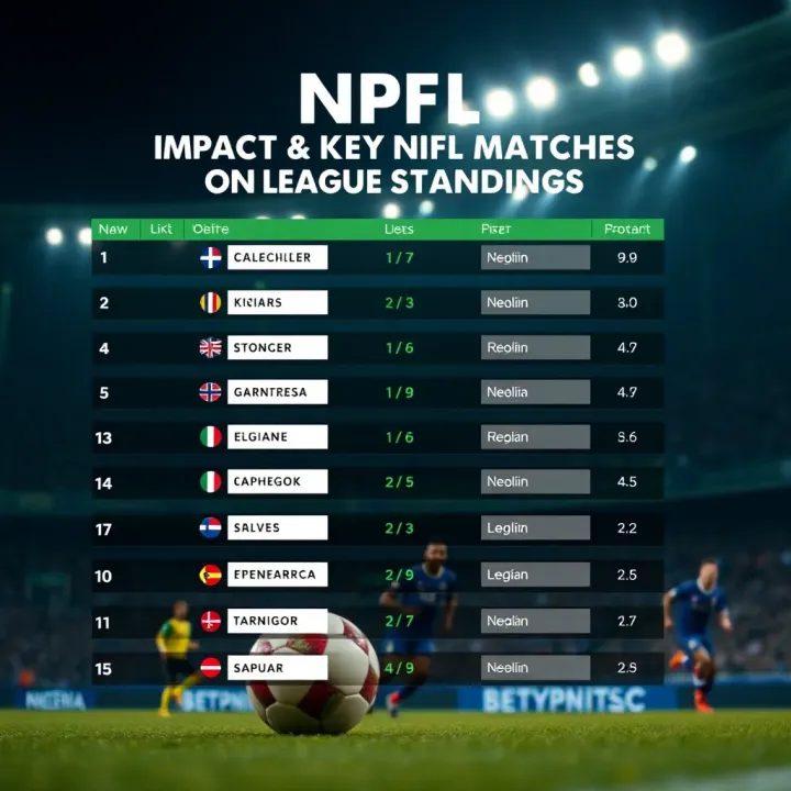 Graphical representation of key Nigeria Professional Football League matches and their impact on league standings