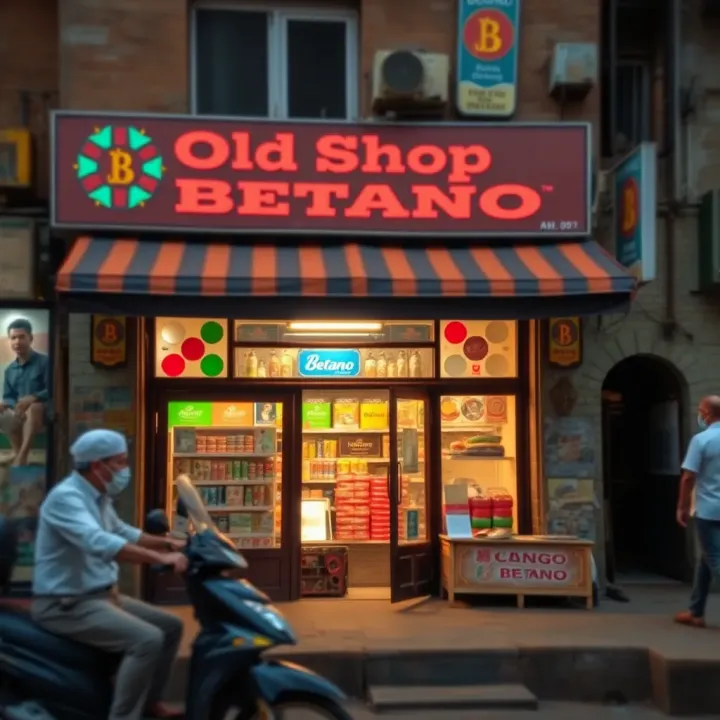 Exterior view of Old Shop Betano storefront highlighting traditional market ambiance