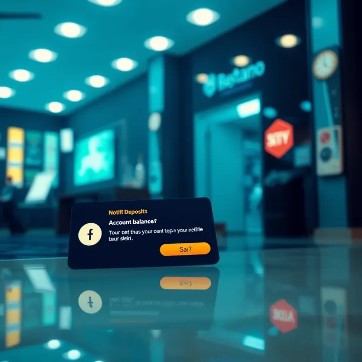 Visual guide depicting troubleshooting steps for delayed online deposits, highlighting notification alerts and account balance updates