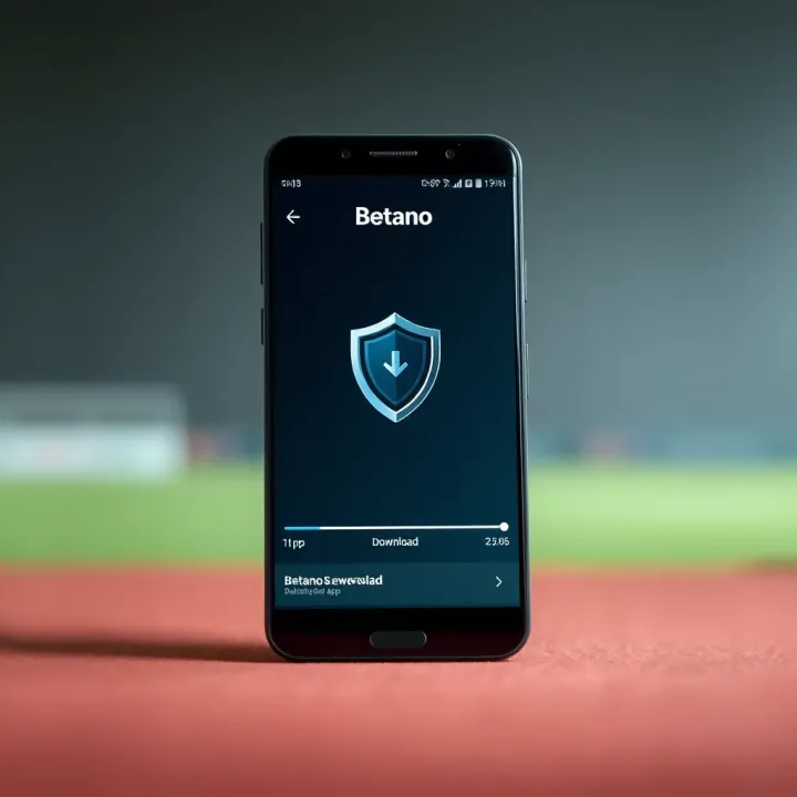 Illustration of secure mobile app installation with shield icon and download progress bar