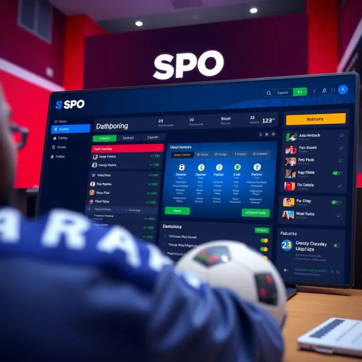 Dashboard displaying various betting options and account features on SPO Betano