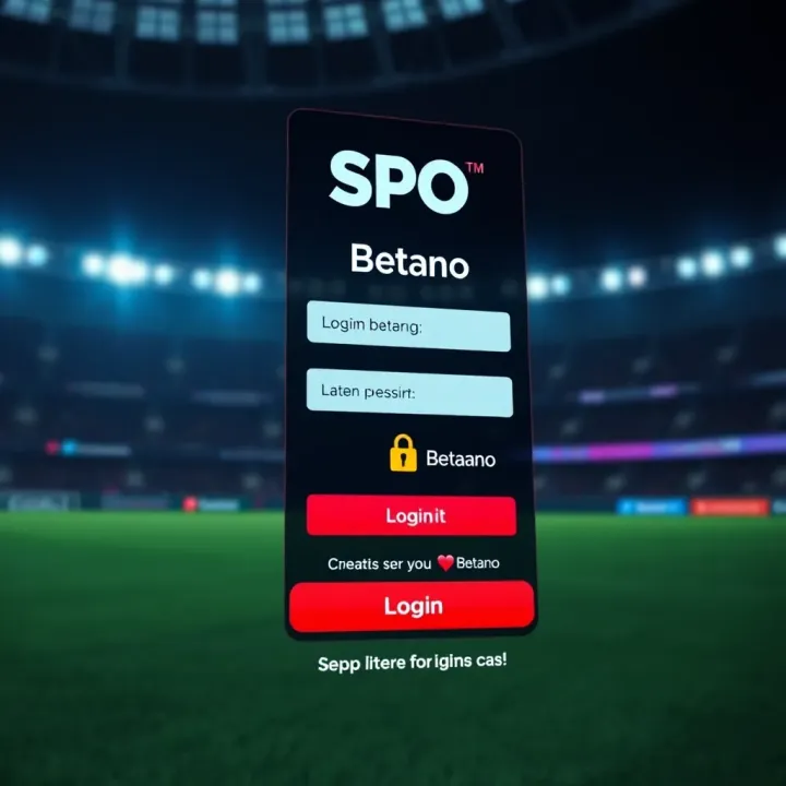User interface showcasing SPO Betano login page with secure fields