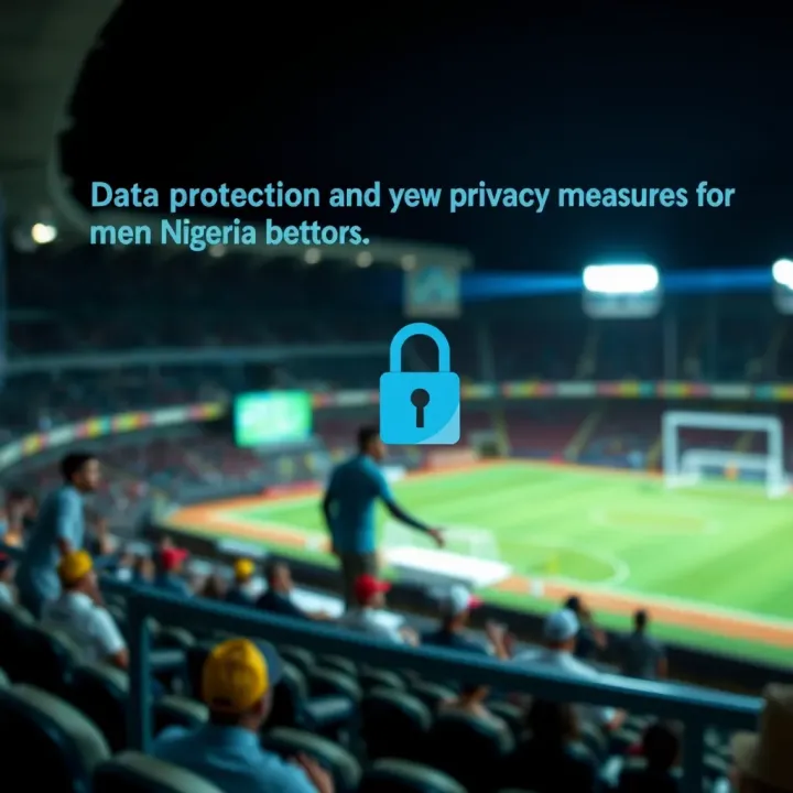 Graphic depicting data protection and privacy measures for Nigerian bettors on Betano platform