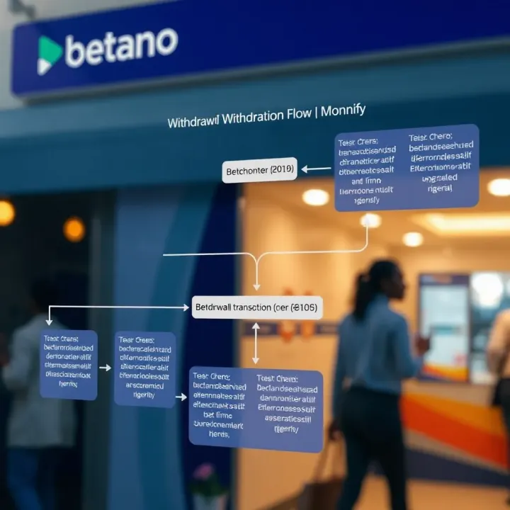 Diagram illustrating the flow of withdrawal transactions on Betano Nigeria using the Monnify platform