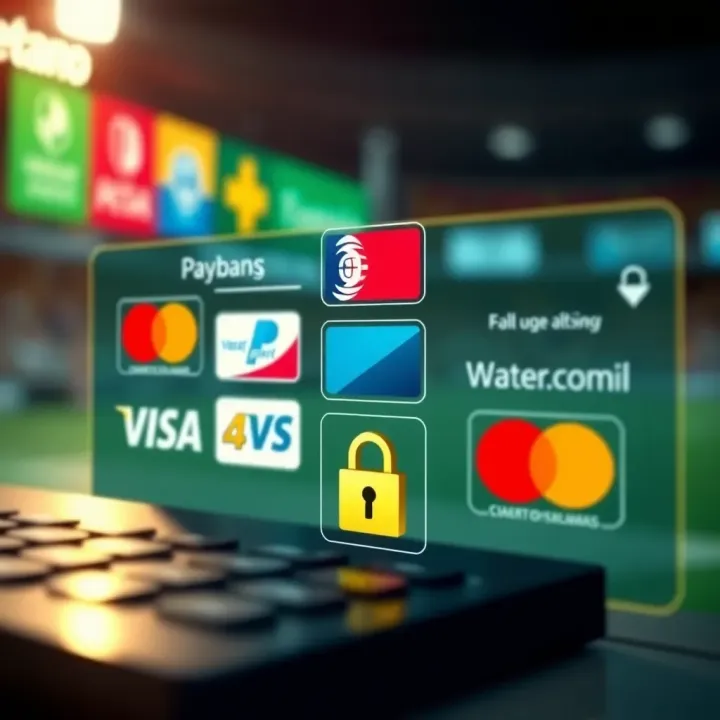 Digital payment icons representing secure and diverse payment methods for online betting