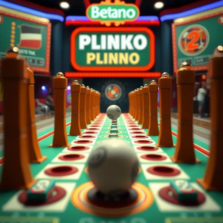 Visualization of Plinko game mechanics showing a ball dropping through a pegged board with varying paths