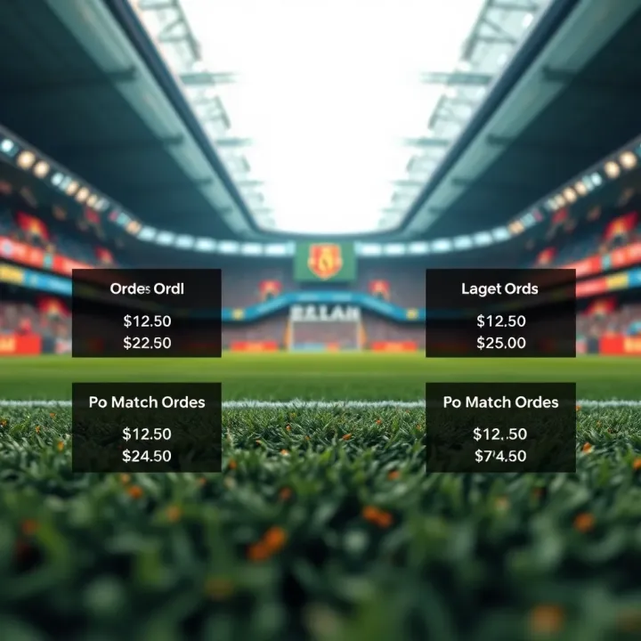 Graphic showing a soccer field with betting odds displayed for different match outcomes