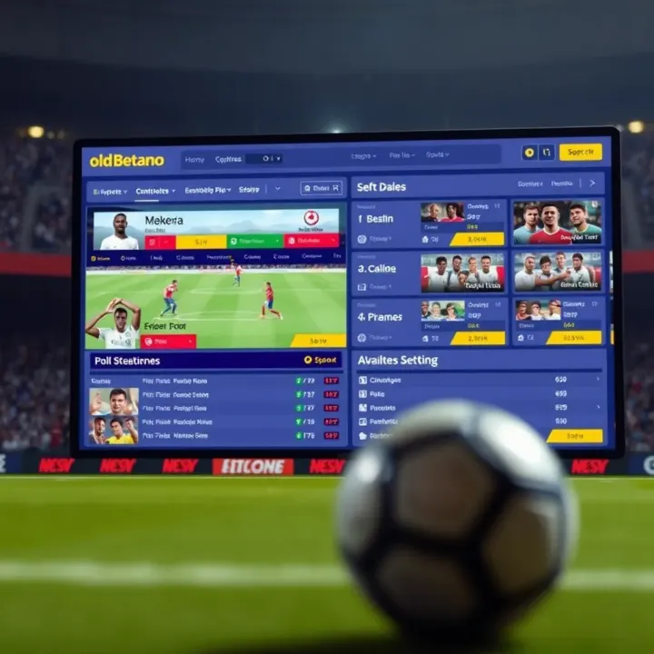 Screenshot of Old Betano betting platform interface showing available sports and betting options
