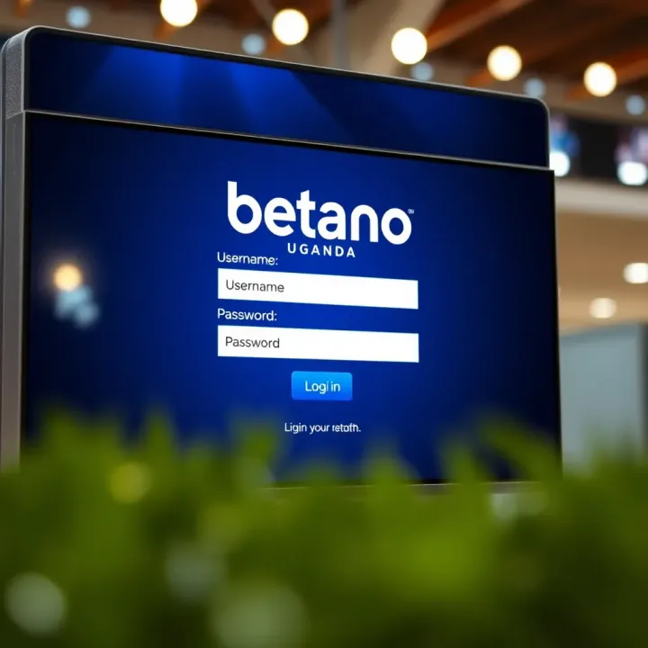 User interface showing Betano Uganda login screen with fields for username and password